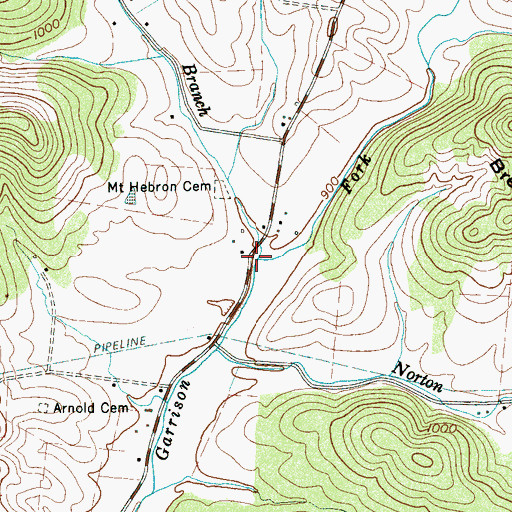 Topographic Map of Sutton Branch, TN