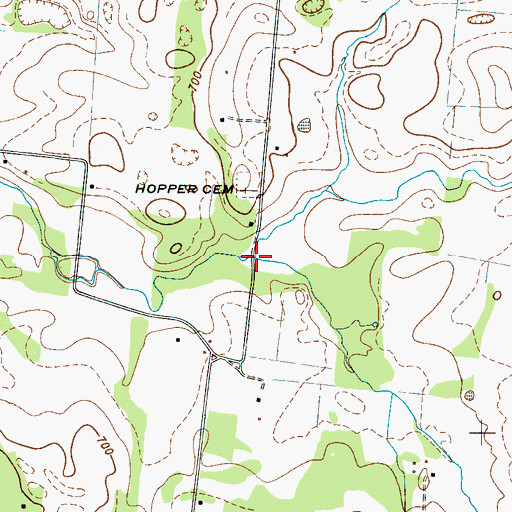 Topographic Map of Sutton Creek, TN