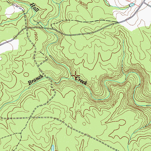 Topographic Map of Suzanne Branch, TN