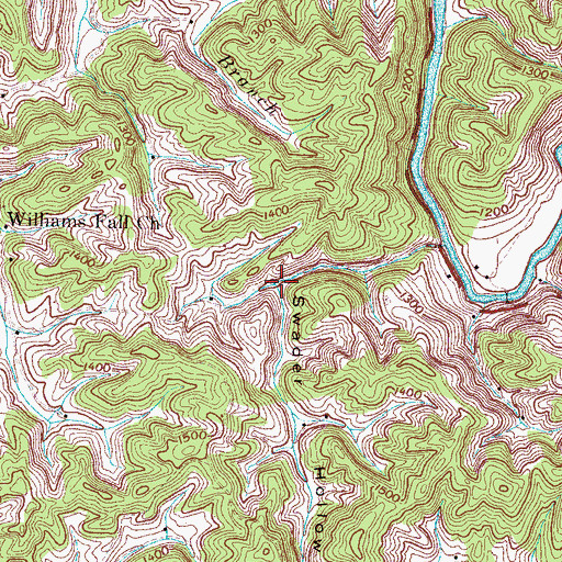 Topographic Map of Swader Hollow, TN