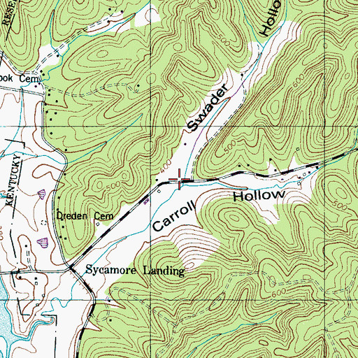 Topographic Map of Swader Hollow, TN