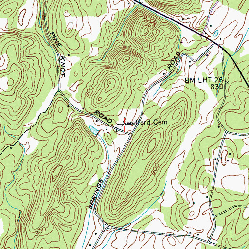 Topographic Map of Swafford Cemetery, TN