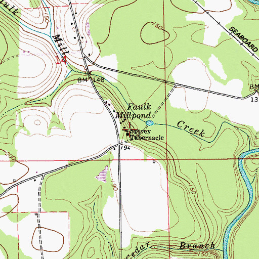 Topographic Map of Spivey Tabernacle, AL