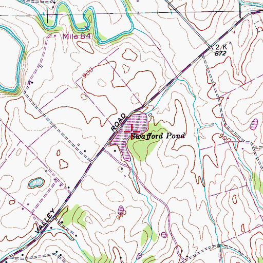 Topographic Map of Swafford Pond, TN