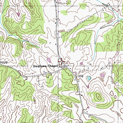 Topographic Map of Swallows Chapel, TN