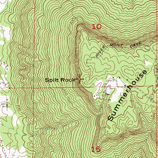 Topographic Map of Split Rock, AL