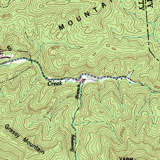 Topographic Map of Swampy Branch, TN