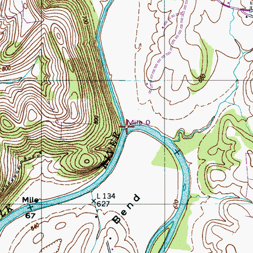 Topographic Map of Swan Creek, TN