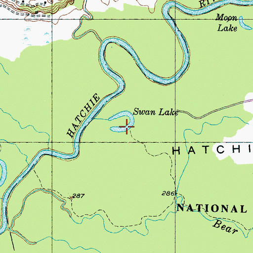 Topographic Map of Swan Lake, TN