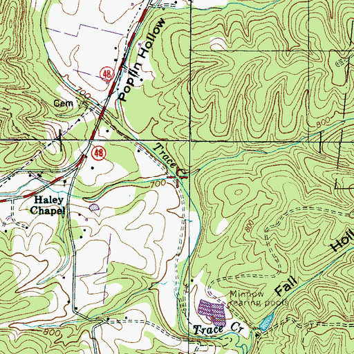 Topographic Map of Sweetwater Branch, TN