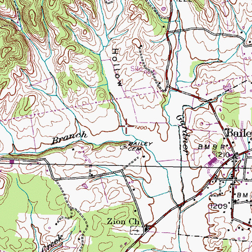 Topographic Map of Swift Hollow, TN