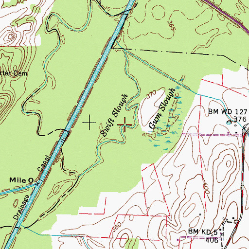 Topographic Map of Swift Slough, TN