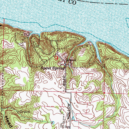 Topographic Map of Spout Spring, AL