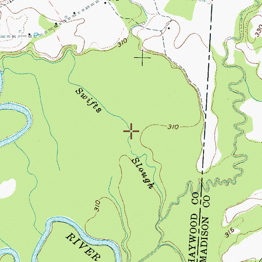 Topographic Map of Swifts Slough, TN