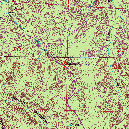 Topographic Map of Spout Spring, AL