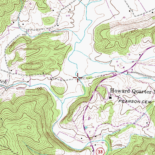 Topographic Map of Sycamore Creek, TN