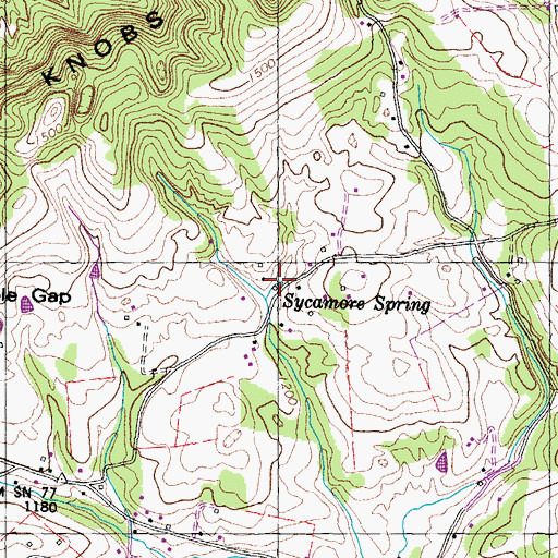Topographic Map of Sycamore Spring, TN