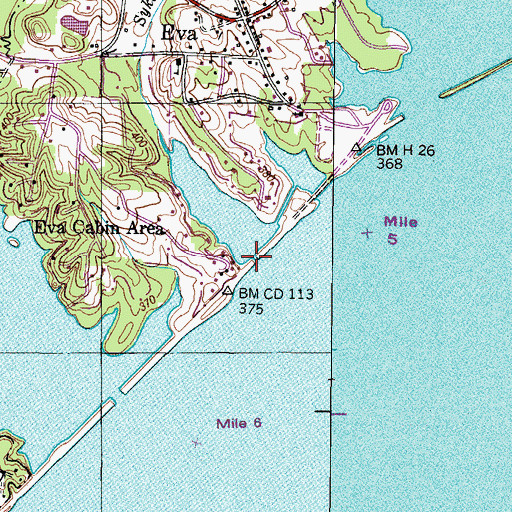 Topographic Map of Sykes Branch, TN