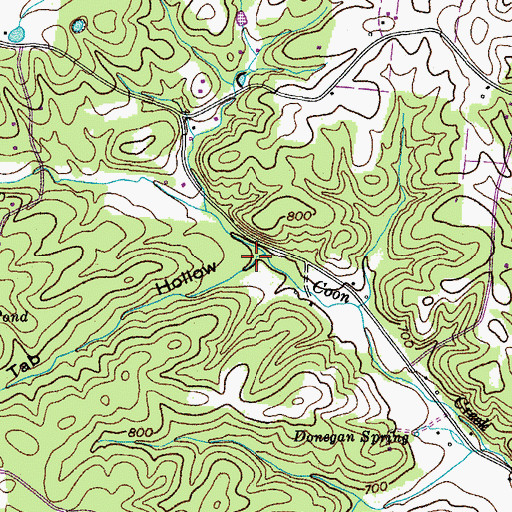 Topographic Map of Tab Hollow, TN