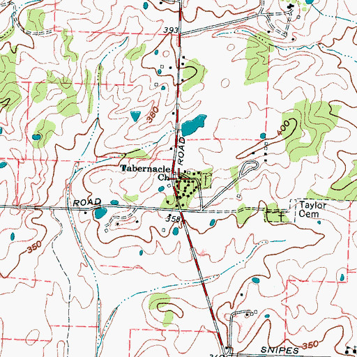 Topographic Map of Tabernacle Church, TN