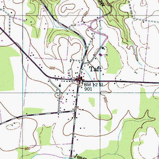 Topographic Map of Taft, TN