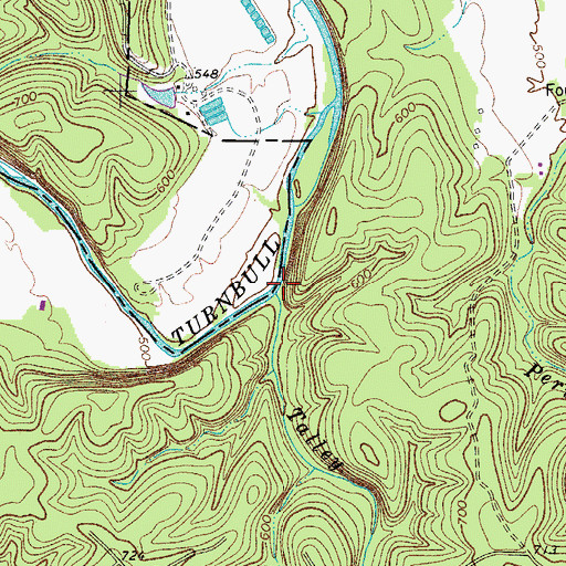 Topographic Map of Talley Branch, TN