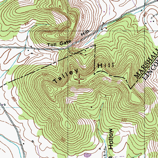 Topographic Map of Talley Hill, TN