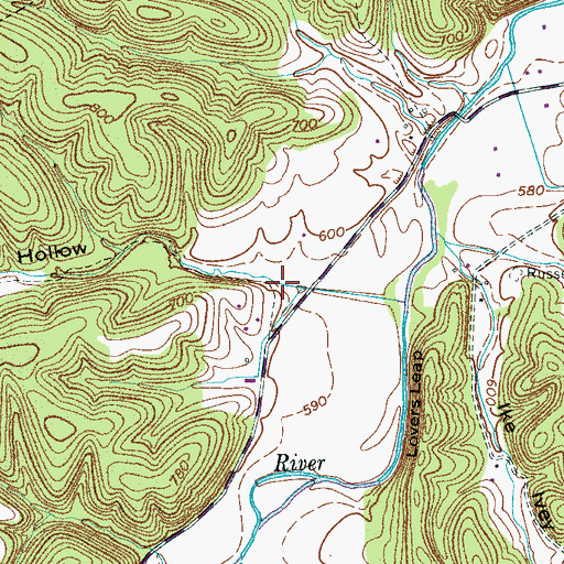 Topographic Map of Tally Hollow, TN