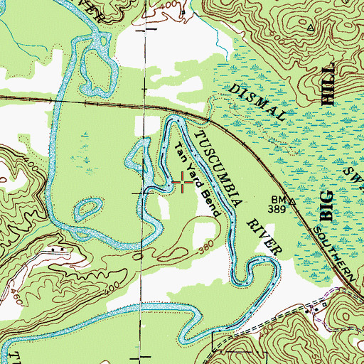Topographic Map of Tan Yard Bend, TN