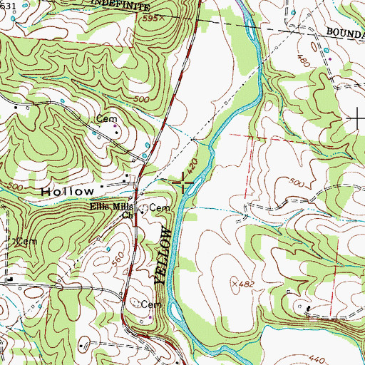 Topographic Map of Tanbark Hollow, TN