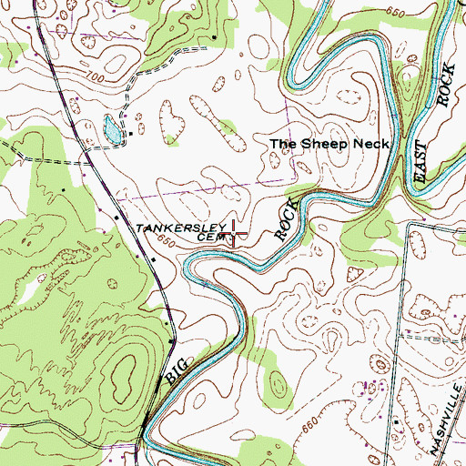 Topographic Map of Tankersley Cemetery, TN