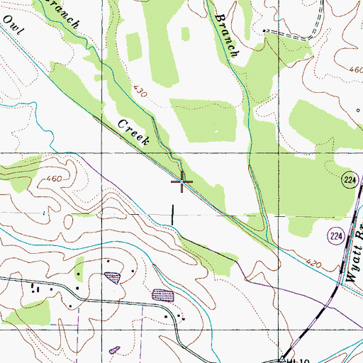 Topographic Map of Tanner Branch, TN