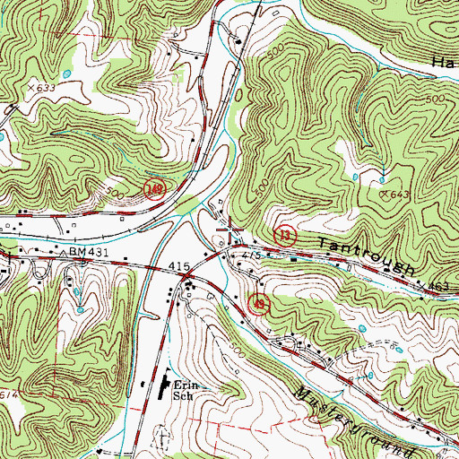 Topographic Map of Tantrough Hollow, TN