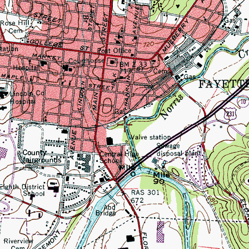 Topographic Map of Tanyard Branch, TN
