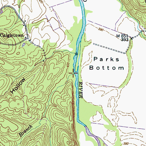 Topographic Map of Tanyard Branch, TN