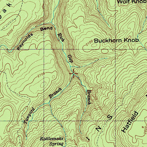Topographic Map of Tanyard Branch, TN