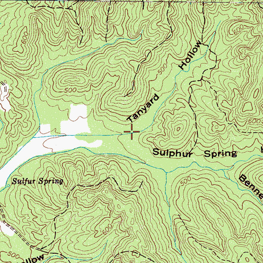 Topographic Map of Tanyard Hollow, TN
