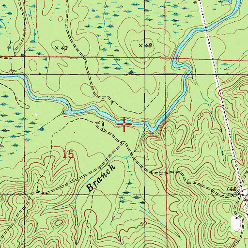 Topographic Map of Spring Branch, AL
