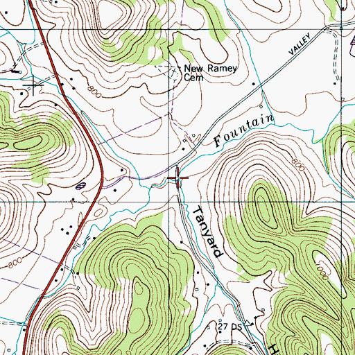Topographic Map of Tanyard Hollow, TN