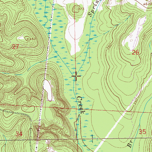 Topographic Map of Spring Branch, AL