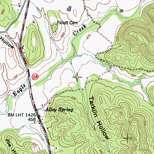 Topographic Map of Tarkiln Hollow, TN