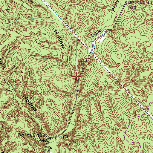 Topographic Map of Tarkiln Hollow, TN