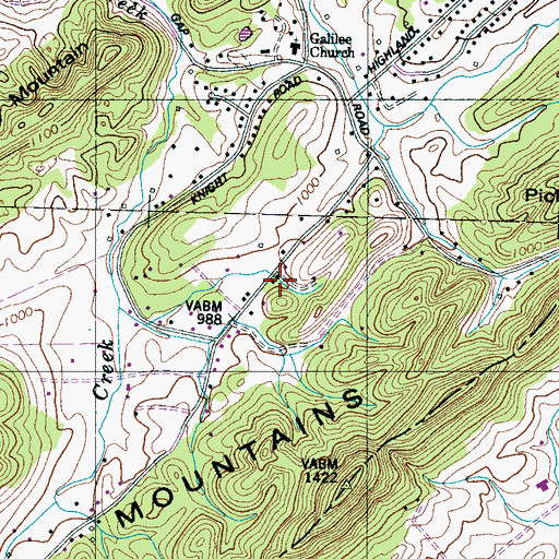 Topographic Map of Tarklin Valley Church, TN