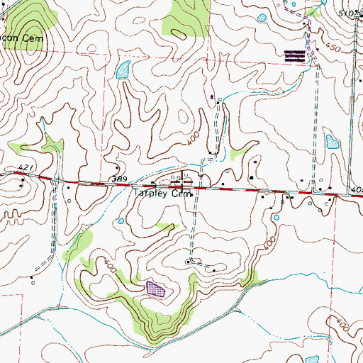 Topographic Map of Tarpley Cemetery, TN