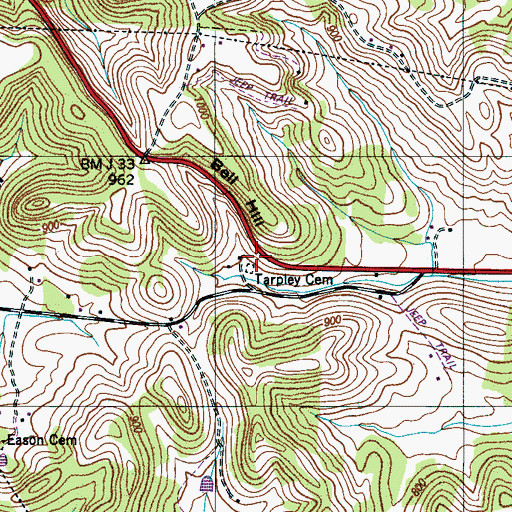 Topographic Map of Tarpley Cemetery, TN