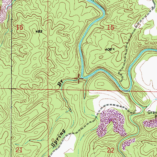 Topographic Map of Spring Branch, AL