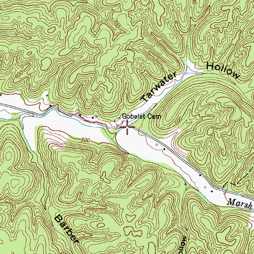 Topographic Map of Tarwater Hollow, TN