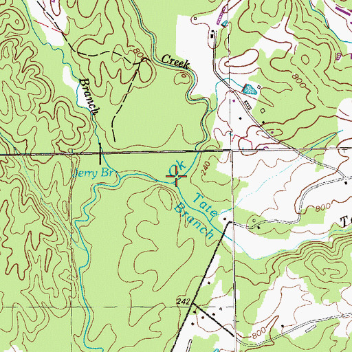 Topographic Map of Tate Branch, TN