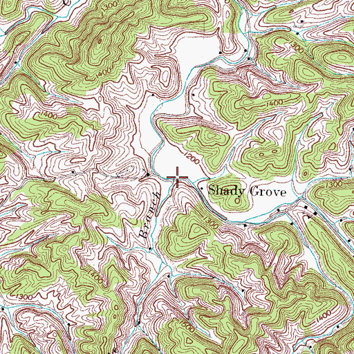 Topographic Map of Tattle Branch, TN
