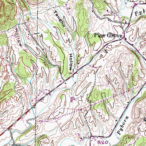 Topographic Map of Taughn Hollow, TN